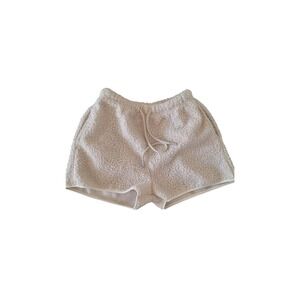Egg Womens Cream Sherpa Fleece Lounge Shorts Size M Beige Teddy